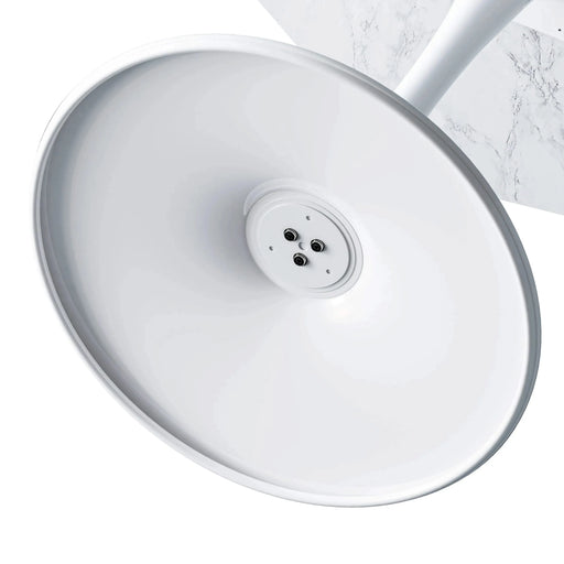 31.50'Modern Octagonal Coffee Table with Printed White Marble Table Top,Metal Base, for Dining Room, Kitchen, Living Room Default -DTYStore