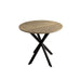 31.5 Inch Round Dining Table, Small Circle Kitchen Table with Metal Black Legs for 2-4 people,Modern Dining Room Table, Brown (only table) Default -DTYStore