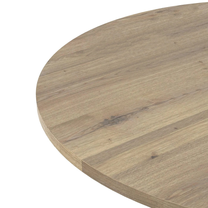 31.5 Inch Round Dining Table, Small Circle Kitchen Table with Metal Black Legs for 2-4 people,Modern Dining Room Table, Brown (only table) Default -DTYStore