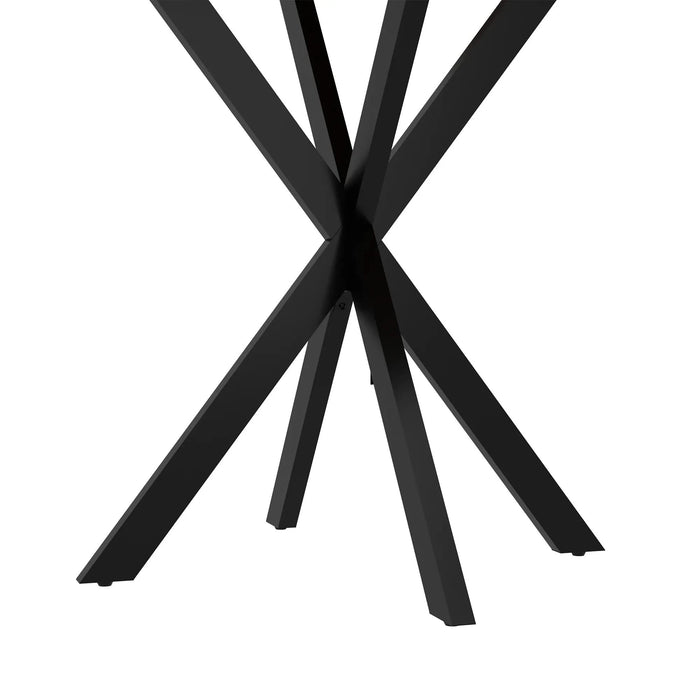 31.5 Inch Round Dining Table, Small Circle Kitchen Table with Metal Black Legs for 2-4 people,Modern Dining Room Table, Brown (only table) Default -DTYStore