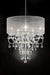 31.5' Tall Ceiling Lamp 'Evangelia', Silver and Crystal Accents, Clear Shade Default -DTYStore