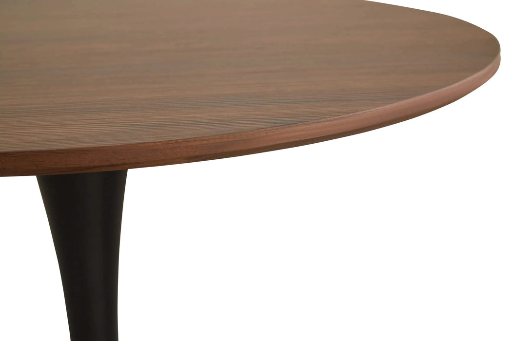 31.5 'round dining table for 2-4 people with walnut top, mid-century walnut tulip kitchen table, pedestal table for small home office living room Default -DTYStore