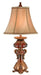 31' Tall Polyresin Table Lamp with Red and Brown finish, Linen Shade Default -DTYStore