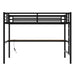 Metal Full XL Size Loft Bed with Power Outlet and LED Lighted, Space-Saving, Noise Reduced, Black - DTYStore
