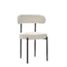 White Boucle Dining Chairs Set of 2,Mid-Century Modern Curved Backrest Chair,Round Upholstered Kitchen Chairs - DTYStore