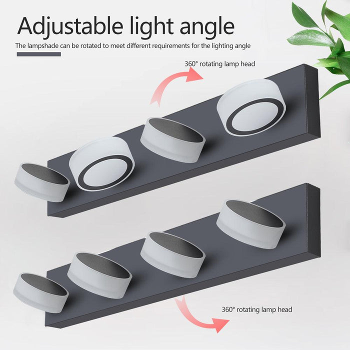 LED Modern Black 4-Light Vanity Lights Fixtures Over Mirror Bath Wall Lighting - DTYStore