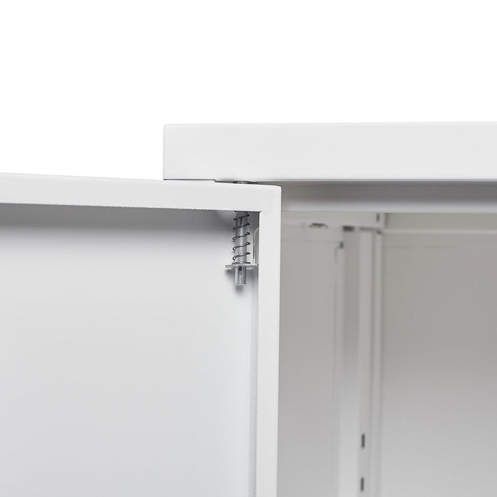 Metal Storage Cabinet with Locking Doors and Adjustable Shelf, Folding Filing Storage Cabinet , Folding Storage Locker Cabinet for Home Office,School,Garage, White - DTYStore