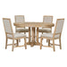 5-Piece Extendable Round Dining Set with Upholstered Chairs for Kitchen, Dining Room - DTYStore
