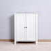 Bathroom Floor Storage Cabinet with Double Door Adjustable Shelf, White - DTYStore