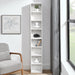 8-Tier Media Tower Rack, CD DVD Slim Storage Cabinet with Adjustable Shelves, Tall Narrow Bookcase Display Bookshelf for Home Office,Multi-functional double-decker bookcase - DTYStore