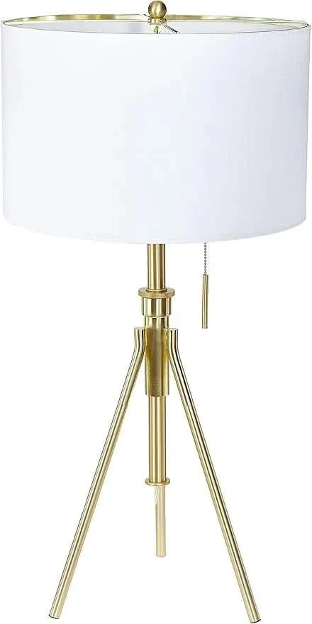 32-37'H Adjustable Tripod Table Lamp - Brushed Gold Default -DTYStore