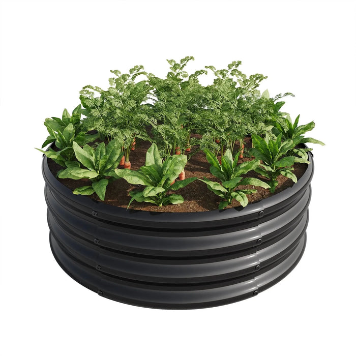 32.08'*11.4' Tall Round Raised Garedn Bed,Metal Raised Beds for Vegetables, Outdoor Garden Raised Planter Box, Backyard Patio Planter Raised Beds for Flowers, Herbs, Fruits Black - DTY Store