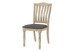 Dining Chair, 39' Height, Set Of 2, Upholstered, Dining Room, Kitchen, Side, Antique Grey, Grey Fabric, Wood Legs, Transitional - DTYStore