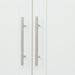 High wardrobe and kitchen cabinet with 2 doors, 2 drawers and 5 storage spaces,white - DTYStore