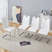 White PU Dining Chair Set.Uniquely designed white dining chairs. PU material, paired with silver metal chair legs. Suitable for offices, restaurants, kitchens, conference rooms, etc.(Set of 4) - DTYStore