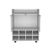 32' H white bar- coffee cart, Kitchen or living room cabinet storage with 4 wheels, with 8 bottle racks, a central shelf covered by 1 glass door, ideal for storing glasses and snacks Default -DTYStore