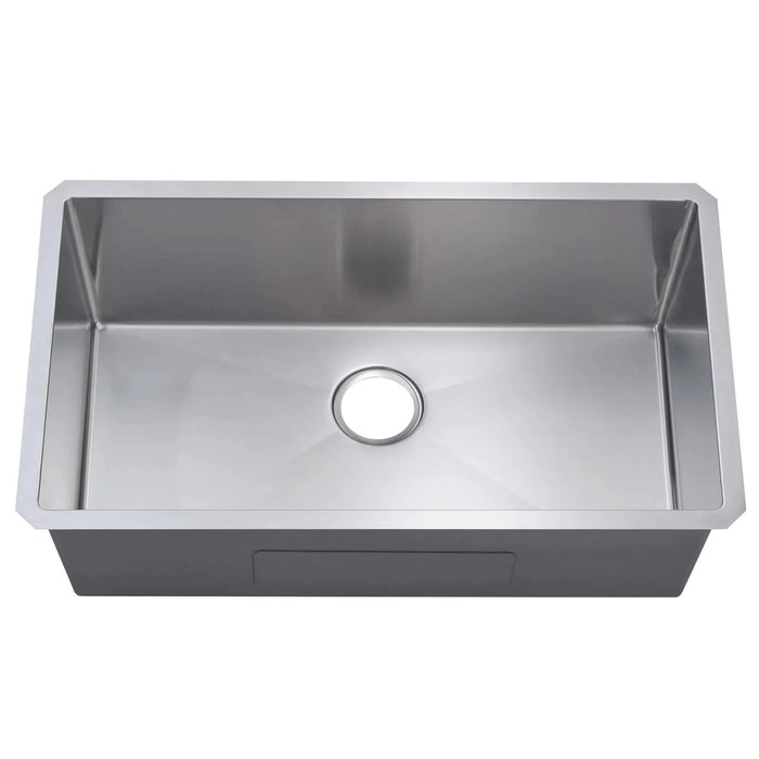 32' L X 19' W Undermount Single Bowl 18 Gauge 304 Stainless Steel Kitchen Sink (Sink Only) Default -DTYStore
