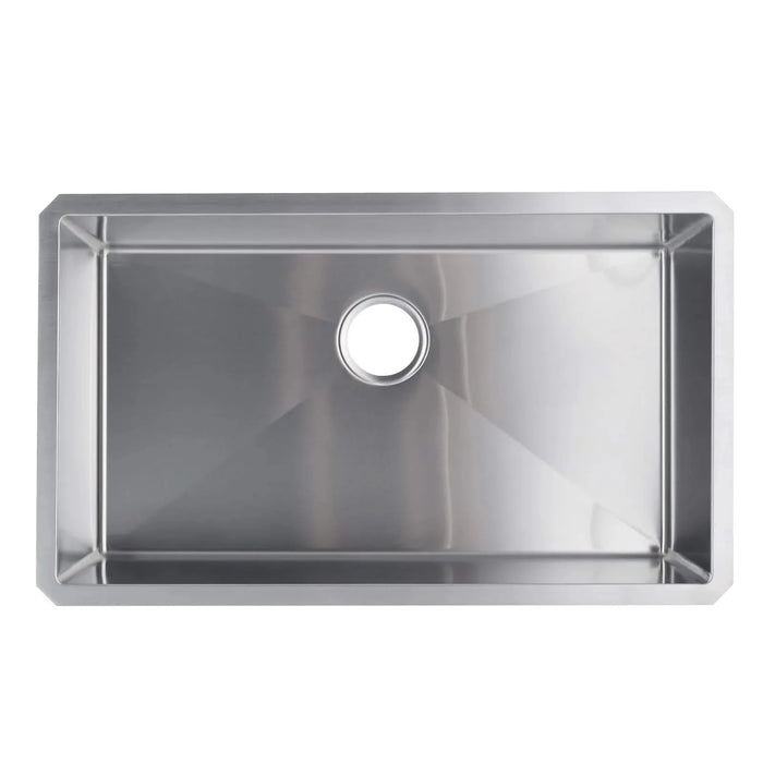 32' L X 19' W Undermount Single Bowl 18 Gauge 304 Stainless Steel Kitchen Sink (Sink Only) Default -DTYStore