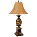 32' Tall Metal Table Lamp with Antique Gold finish, Pineapple design Default -DTYStore