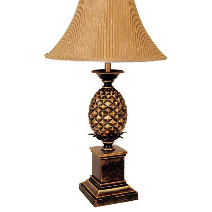 32' Tall Metal Table Lamp with Antique Gold finish, Pineapple design Default -DTYStore