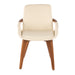 Cosmo Mid-Century Chair in Walnut and Cream Faux Leather by LumiSource - DTYStore
