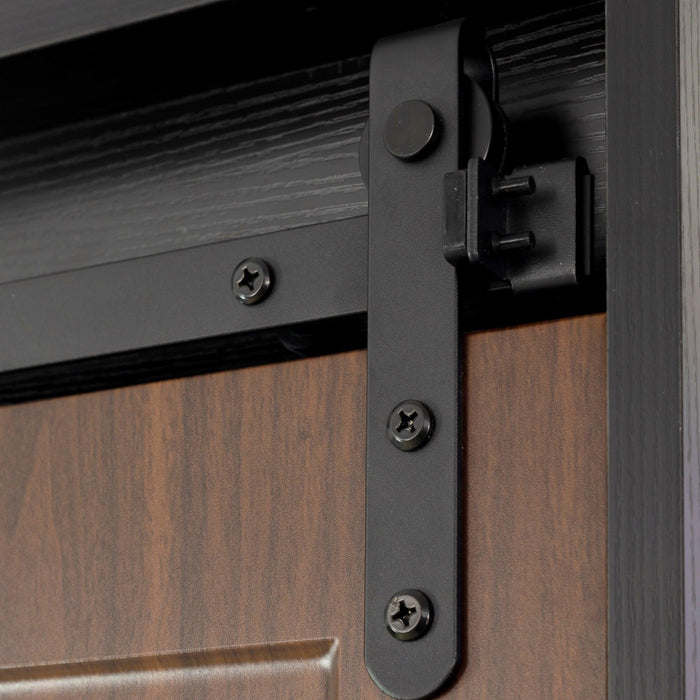 71-inch closets,large closetslaundry cabinets,Plastic suction process,farmslide barndoors,saveopenspace,brand hardware,silent slide,can be used for the bedroom,cloakroom,livingRoom,color:black +brown - DTYStore