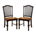 Set of 2 Side Chairs in Black and Antique Oak Finish - DTYStore
