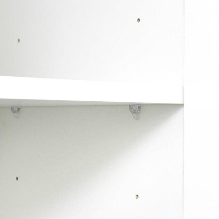 High wardrobe and kitchen cabinet with 2 doors and 3 partitions to separate 4 storage spaces, White - DTYStore