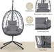 Egg Chair with Stand Indoor Outdoor Swing Chair Patio Wicker Hanging Egg Chair Hanging Basket Chair Hammock Chair with Stand for Bedroom Living Room Balcony - DTYStore