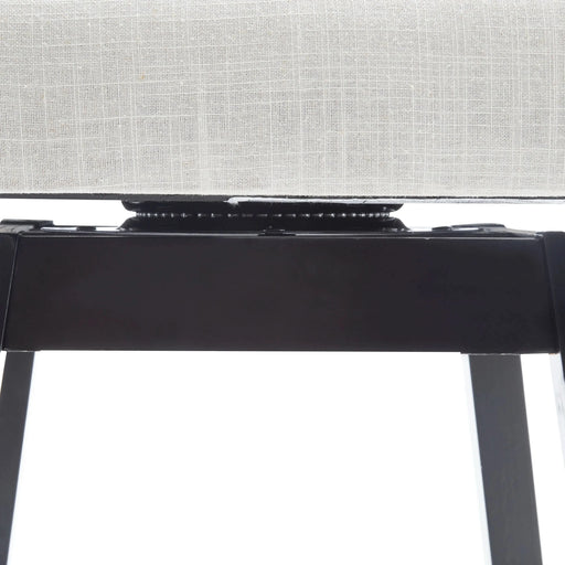 33.25' Swivel Counter Stools Set of 2, Upholstered Counter Height Bar Stools with Solid Rubber Wood Frame, Backrest, Footrest, Armless Barstools for Home Bar, Kitchen Counter, Black + Beige Default -DTYStore