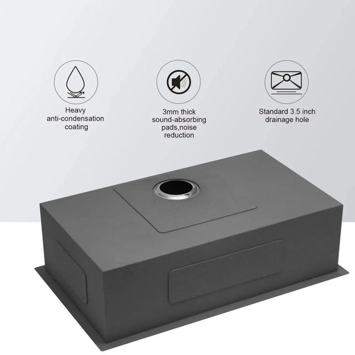 33 Inch Undermount Sink - 33' x 19' x 9' Undermount Stainless Steel Kitchen Sink 16 Gauge 9 Inch Deep Single Bowl Kitchen Sink Basin, Includes Drain Assembly (No Additional Accessories) Default -DTYStore