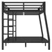 Metal Full XL over Queen Bunk Bed for Teens and Adults,Space-Saving/Noise Reduced/No Box Spring Needed,Black - DTYStore