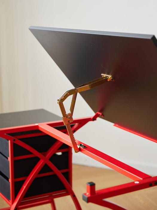 Drafting Table Red With Stool - DTYStore