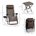 Outsunny Zero Gravity Chair Set with Side Table, Folding Reclining Chair with Cupholders & Pillows, Adjustable Lounge Chair for Pool, Backyard, Lawn, Beach, Brown - DTYStore