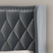 Full Size Bed Frame, Modern Upholstered Platform Bed with Wingback Headboard, Velvet Bed Frame with Wood Slat Support, Easy Assembly, No Box Spring Needed(Gray, Full) - DTYStore
