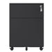 2 Drawer Mobile File Cabinet with Lock Steel File Cabinet for Legal/Letter/A4/F4 Size, Fully Assembled except for Wheels, Home/ Office Design, Black