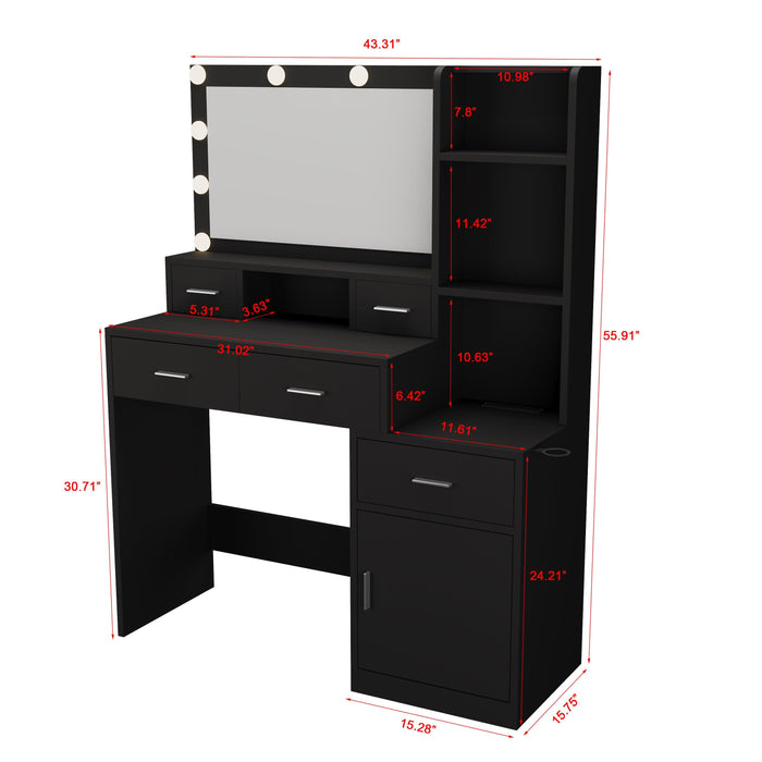 Newly Designed Smart Mirror Dressing Table with drawers and storage cabinet, dressing table with dressing pad for bedroom, dressing room - DTYStore