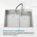 33'x19' Embedded Double Bowl Kitchen Sink, Overmount Handmade Sink in Brushed (Sink only) - DTY Store