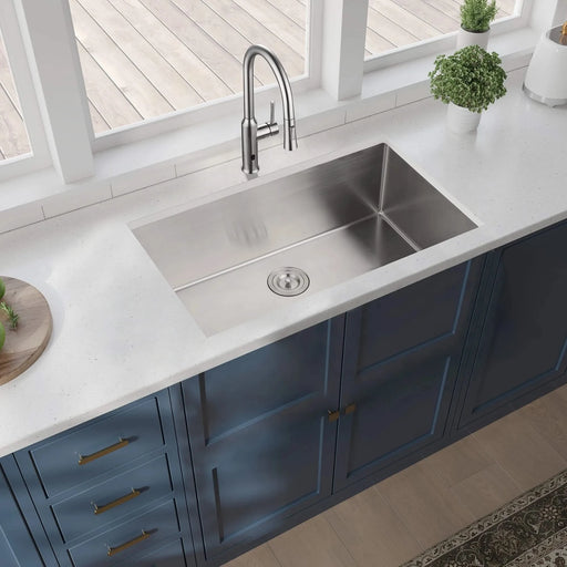 33x19x10'Undermount Single Bowl Stainless Steel Kitchen Sink Default -DTYStore