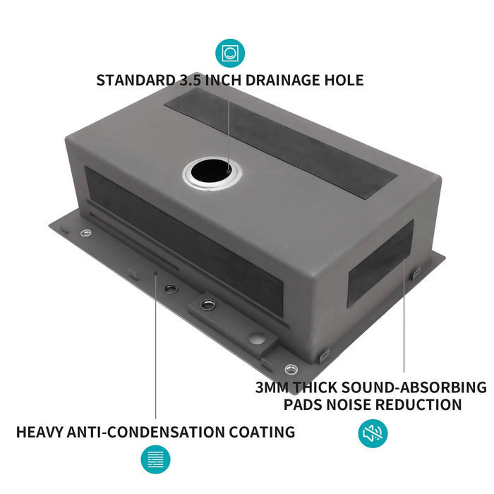 33x22 Inch Gunmetal Black Drop in Waterfall Kitchen Sink with Pull-Out Faucet & Cup Washer, 16 Gauge Stainless Steel Default -DTYStore