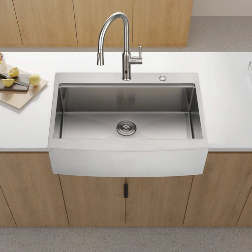 33x22x10'Farmhouse Apron Single Bowl Stainless Steel Kitchen Sink with Workstation Default -DTYStore