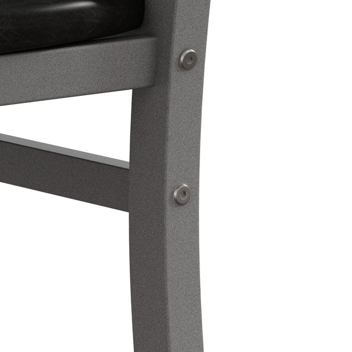 Metal Dining Chairs Set of 2, Steel Legs and PU Leather Seats, High Back Armless Dining Chairs, for Kitchen, Living Room, Grey