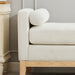 66.34'W Elegant Upholstered Bench,Daybed, Ottoman with Nature Wood Legs & 2 Bolster Pillows for End of Bed, Bedroom, Living Room, Entryway,Ivory Boucle - DTYStore