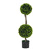 34' Artificial Topiary Boxwood Tree Double Ball with Pot, Set of 2 Default -DTYStore