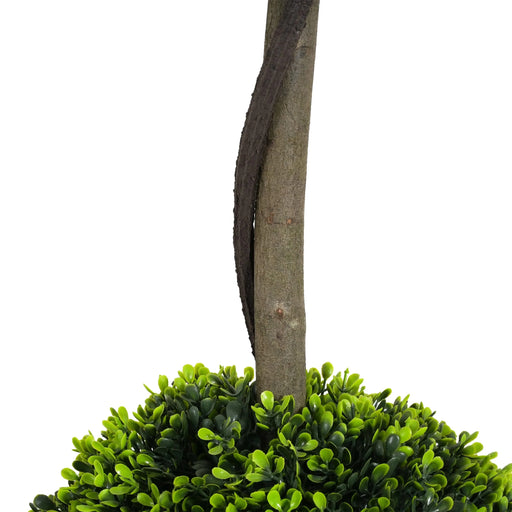 34' Artificial Topiary Boxwood Tree Double Ball with Pot, Set of 2 Default -DTYStore