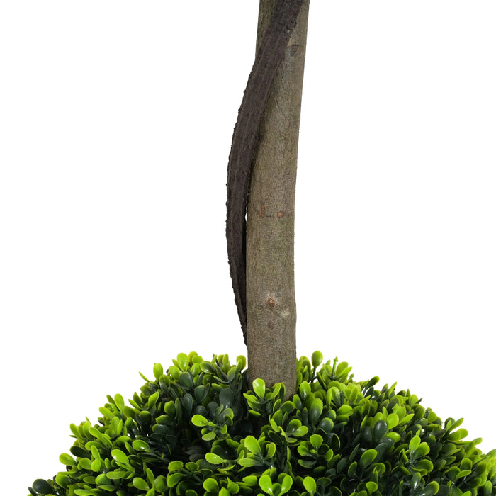 34' Artificial Topiary Boxwood Tree Double Ball with Pot, Set of 2 Default -DTYStore