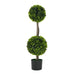 34' Artificial Topiary Boxwood Tree Double Ball with Pot, Set of 2 Default -DTYStore