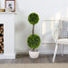 34' Artificial Topiary Boxwood Tree Double Ball with Pot, Set of 2 Default -DTYStore
