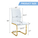 Luxury Simple Arch Chair - Set of 6 White PU Material High Resilience Dining Chair with Arched Metal Gold Leg. - DTYStore