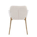 Daniella Contemporary Dining Chair in Gold Metal and Cream Velvet by LumiSource - Set of 2 - DTYStore